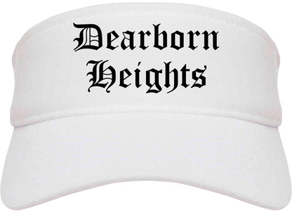 Dearborn Heights Michigan MI Old English Mens Visor Cap Hat White