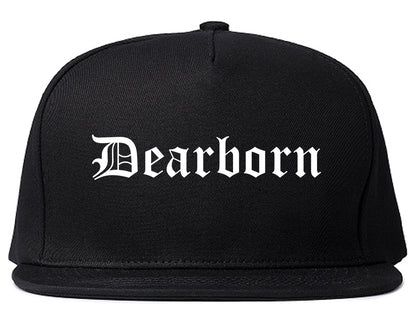 Dearborn Michigan MI Old English Mens Snapback Hat Black