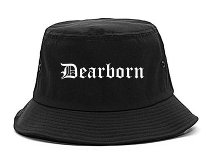 Dearborn Michigan MI Old English Mens Bucket Hat Black