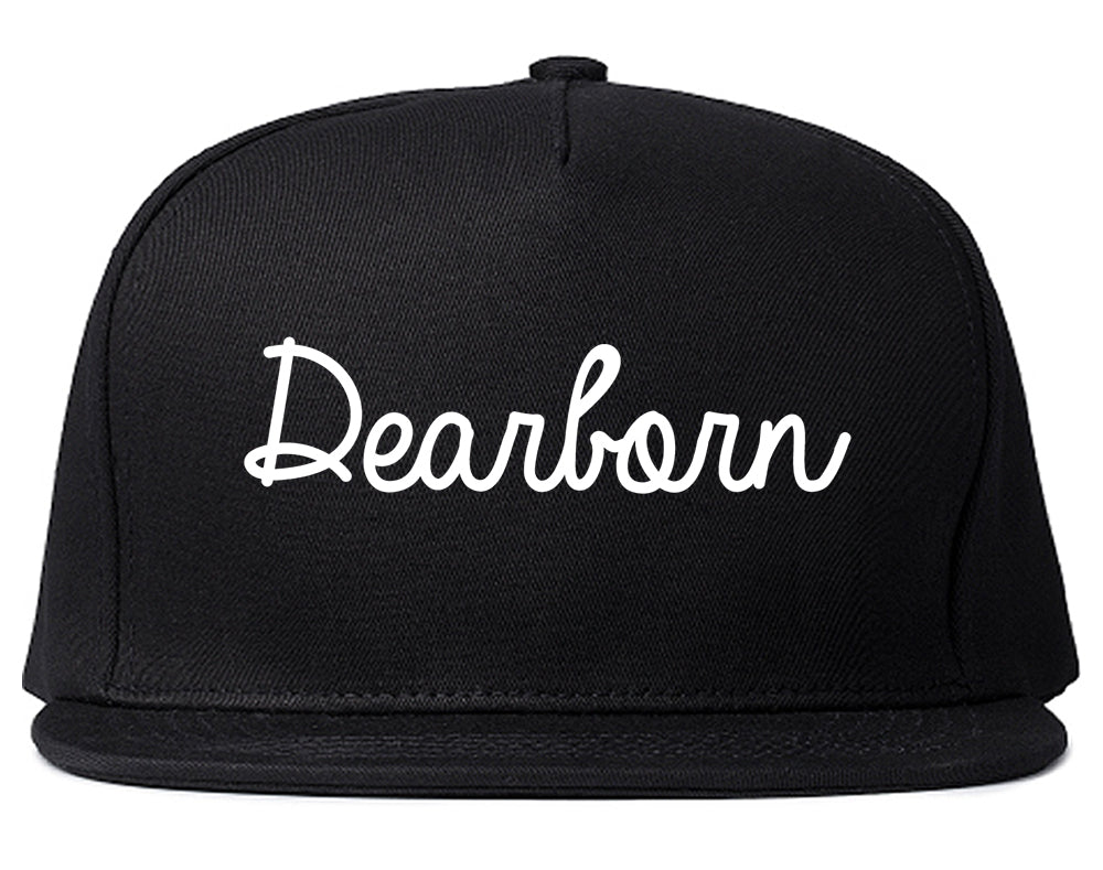 Dearborn Michigan MI Script Mens Snapback Hat Black