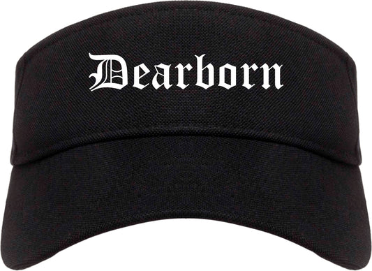 Dearborn Michigan MI Old English Mens Visor Cap Hat Black