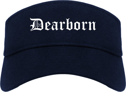 Dearborn Michigan MI Old English Mens Visor Cap Hat Navy Blue