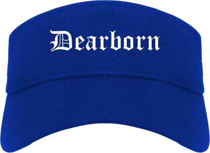 Dearborn Michigan MI Old English Mens Visor Cap Hat Royal Blue