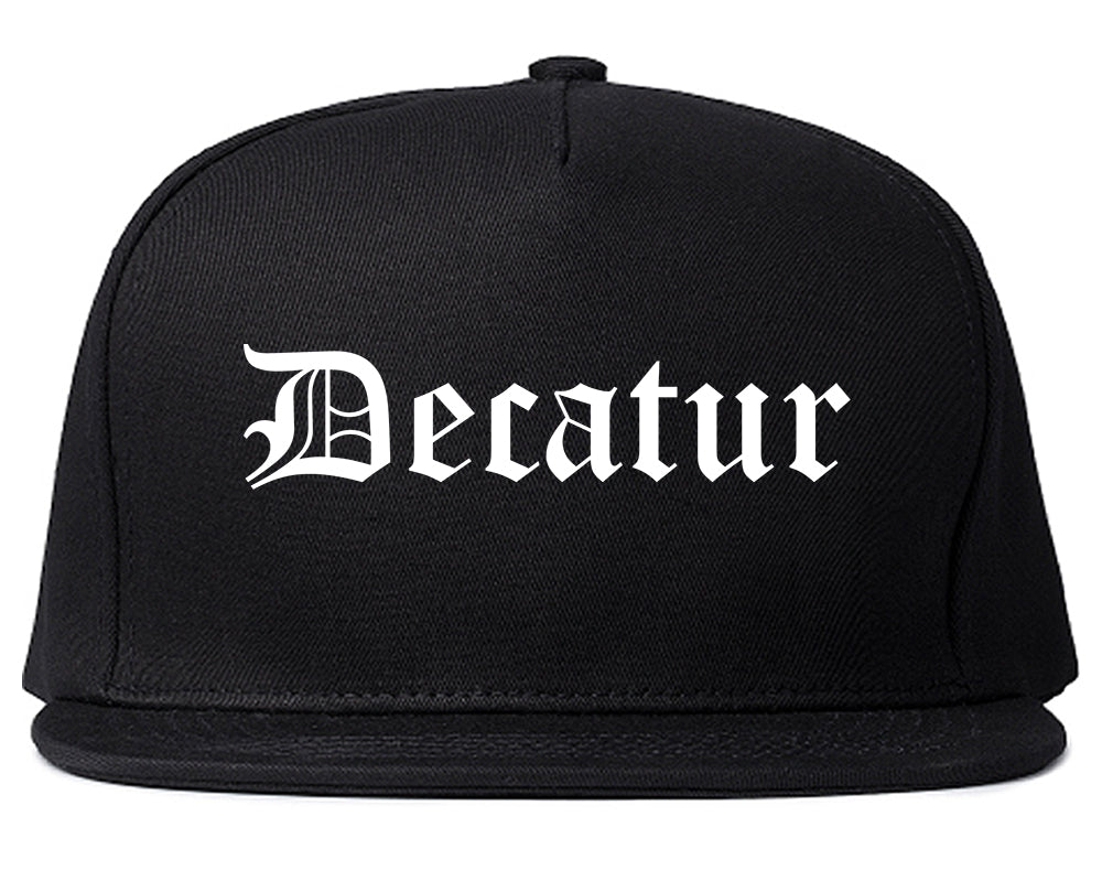 Decatur Alabama AL Old English Mens Snapback Hat Black