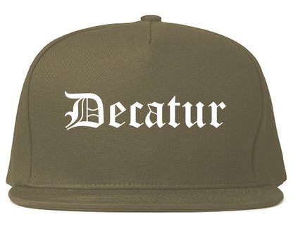 Decatur Alabama AL Old English Mens Snapback Hat Grey