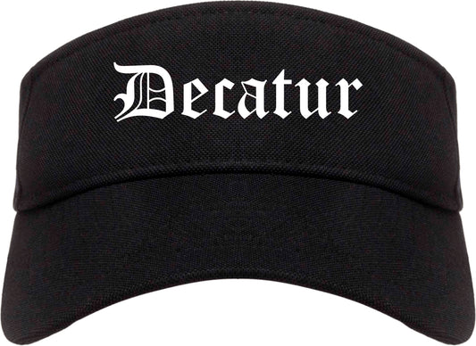 Decatur Alabama AL Old English Mens Visor Cap Hat Black