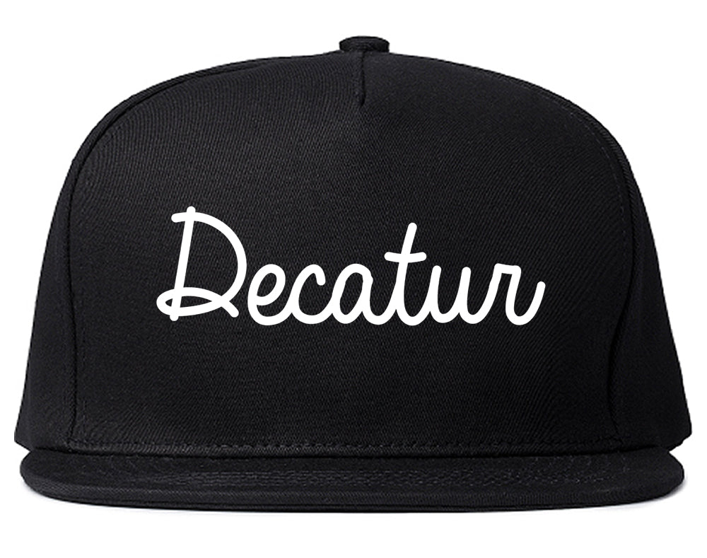Decatur Georgia GA Script Mens Snapback Hat Black