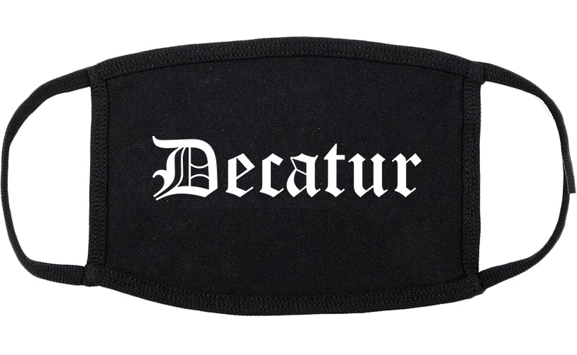 Decatur Indiana IN Old English Cotton Face Mask Black