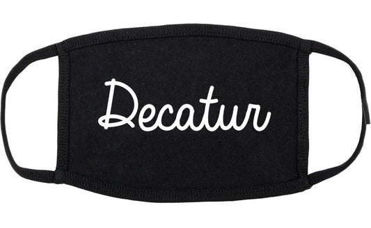 Decatur Indiana IN Script Cotton Face Mask Black