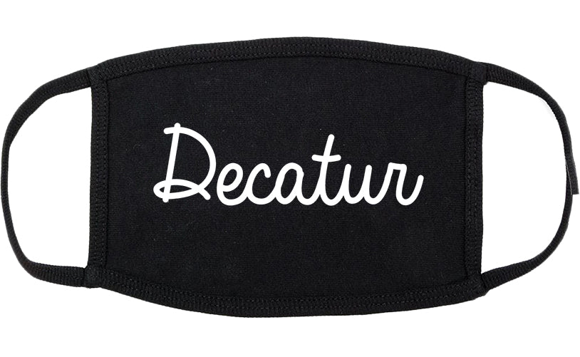 Decatur Texas TX Script Cotton Face Mask Black