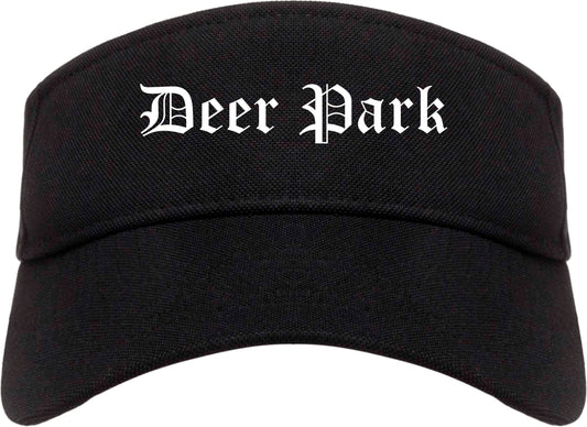 Deer Park Texas TX Old English Mens Visor Cap Hat Black