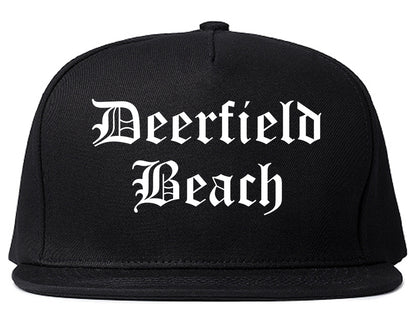 Deerfield Beach Florida FL Old English Mens Snapback Hat Black