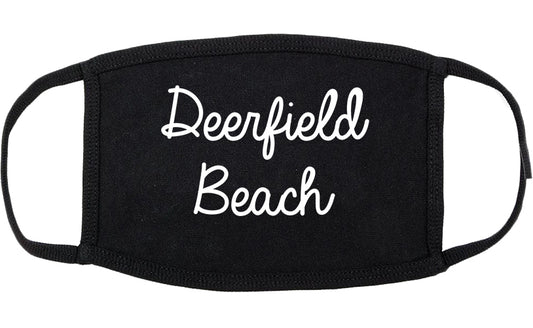 Deerfield Beach Florida FL Script Cotton Face Mask Black