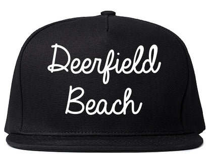 Deerfield Beach Florida FL Script Mens Snapback Hat Black