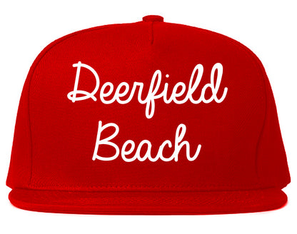 Deerfield Beach Florida FL Script Mens Snapback Hat Red