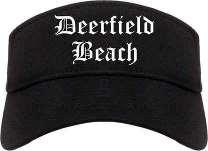 Deerfield Beach Florida FL Old English Mens Visor Cap Hat Black