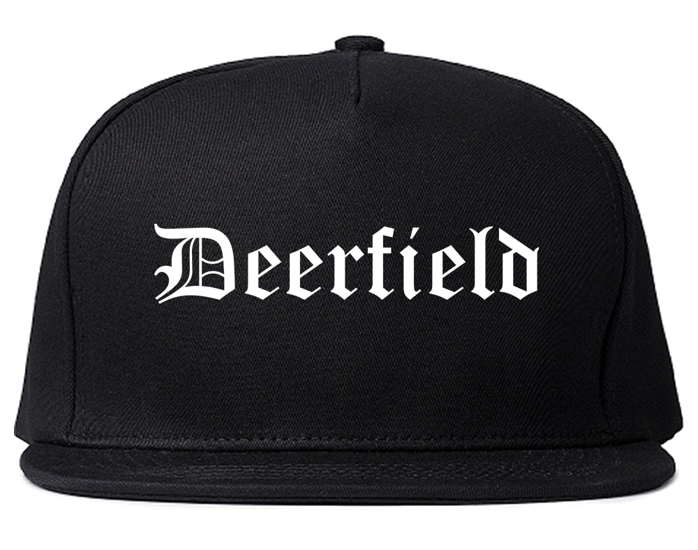 Deerfield Illinois IL Old English Mens Snapback Hat Black