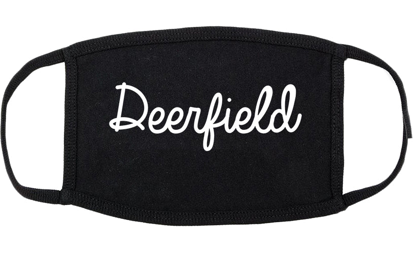 Deerfield Illinois IL Script Cotton Face Mask Black