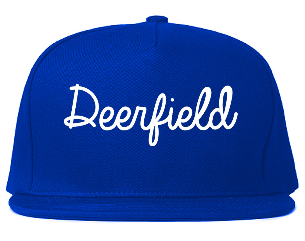Deerfield Illinois IL Script Mens Snapback Hat Royal Blue