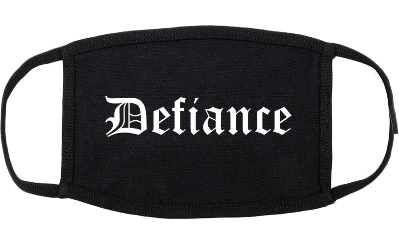 Defiance Ohio OH Old English Cotton Face Mask Black