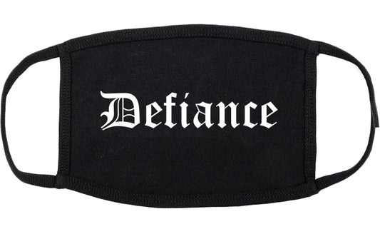 Defiance Ohio OH Old English Cotton Face Mask Black