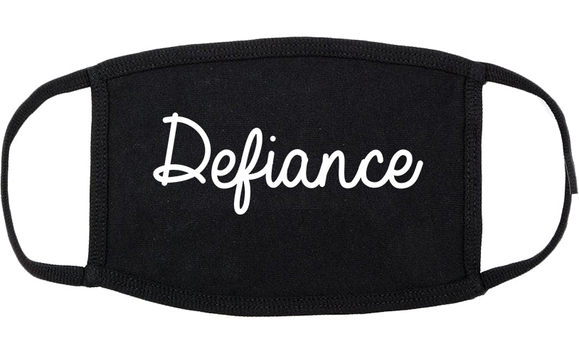 Defiance Ohio OH Script Cotton Face Mask Black