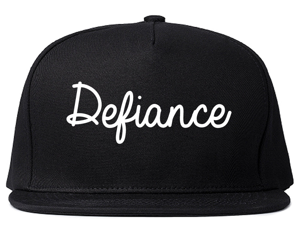 Defiance Ohio OH Script Mens Snapback Hat Black