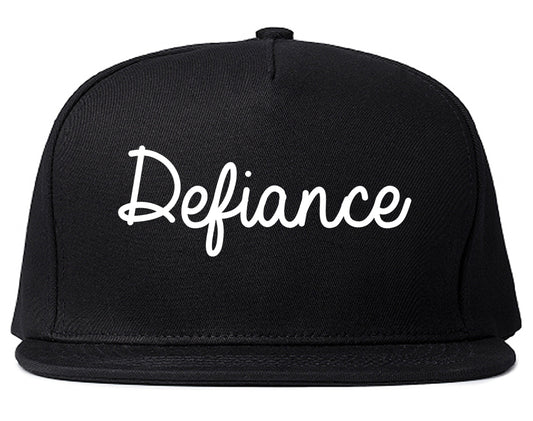 Defiance Ohio OH Script Mens Snapback Hat Black