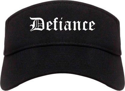 Defiance Ohio OH Old English Mens Visor Cap Hat Black