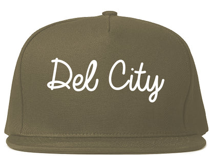 Del City Oklahoma OK Script Mens Snapback Hat Grey