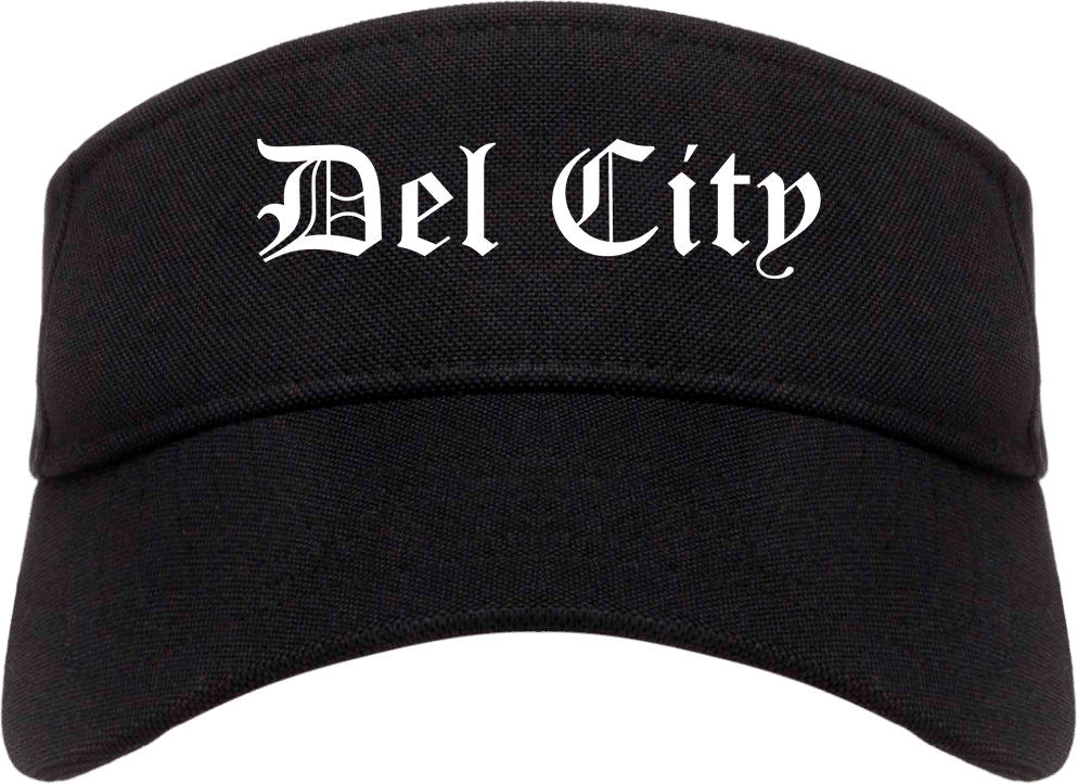 Del City Oklahoma OK Old English Mens Visor Cap Hat Black
