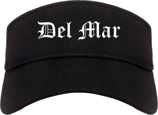Del Mar California CA Old English Mens Visor Cap Hat Black