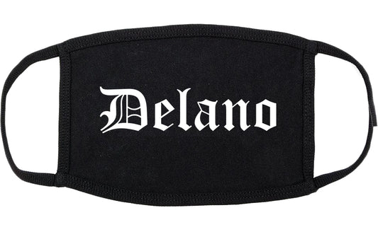 Delano California CA Old English Cotton Face Mask Black