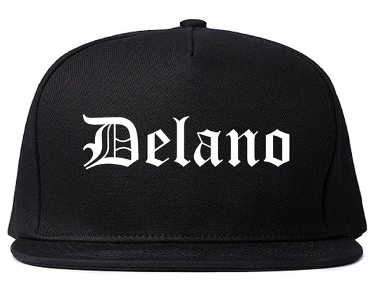 Delano California CA Old English Mens Snapback Hat Black