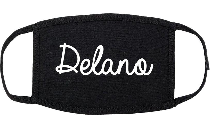 Delano California CA Script Cotton Face Mask Black