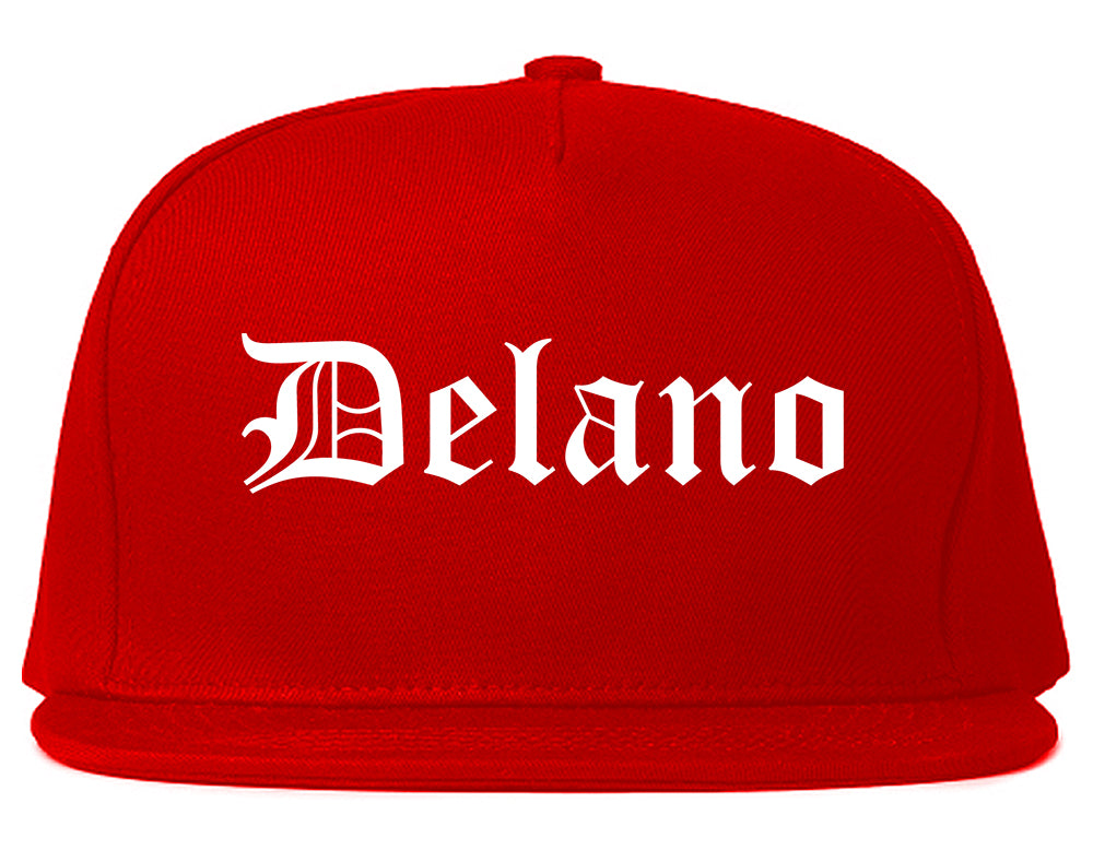 Delano Minnesota MN Old English Mens Snapback Hat Red