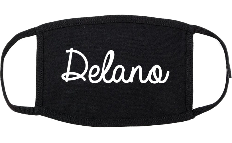 Delano Minnesota MN Script Cotton Face Mask Black