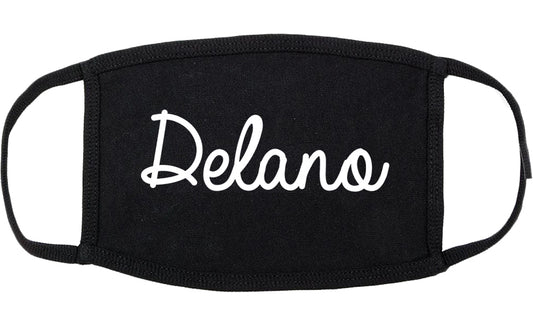 Delano Minnesota MN Script Cotton Face Mask Black