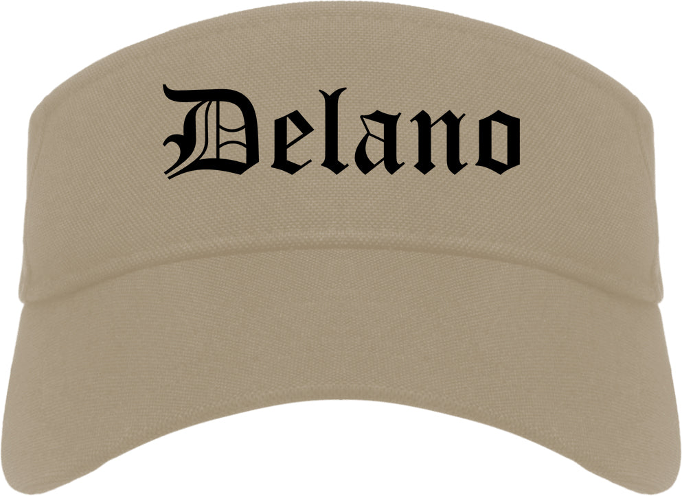 Delano Minnesota MN Old English Mens Visor Cap Hat Khaki