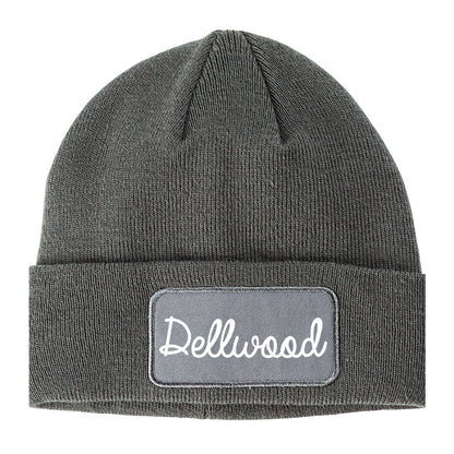 Dellwood Missouri MO Script Mens Knit Beanie Hat Cap Grey