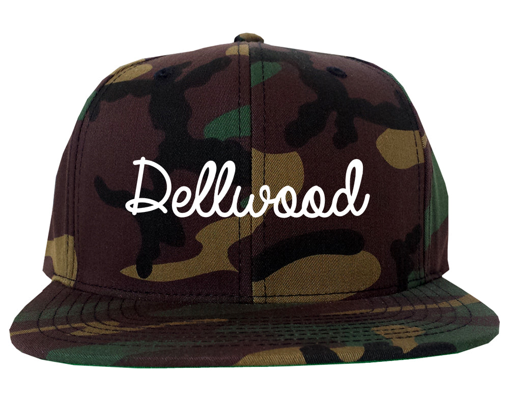 Dellwood Missouri MO Script Mens Snapback Hat Army Camo