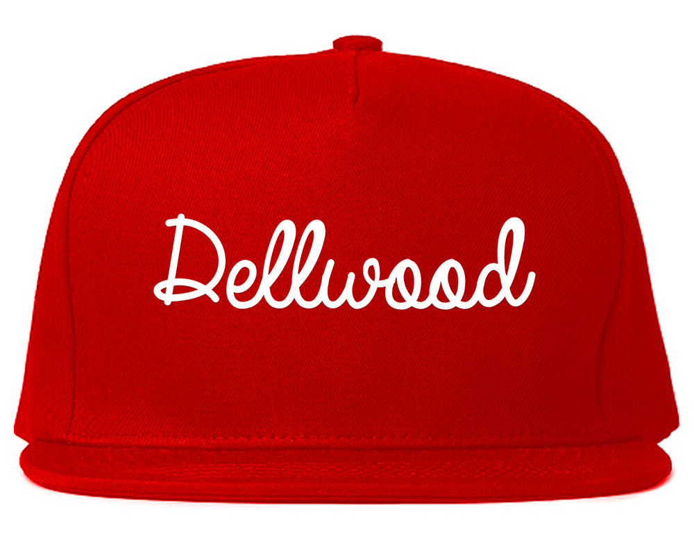 Dellwood Missouri MO Script Mens Snapback Hat Red