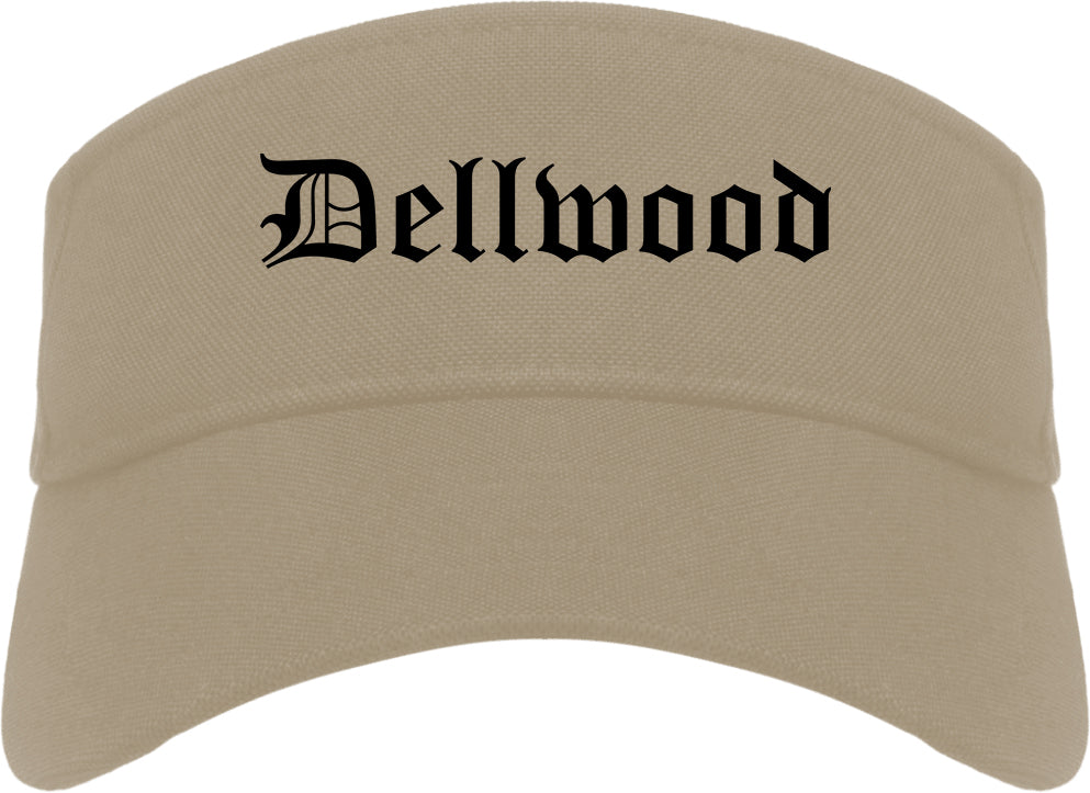 Dellwood Missouri MO Old English Mens Visor Cap Hat Khaki