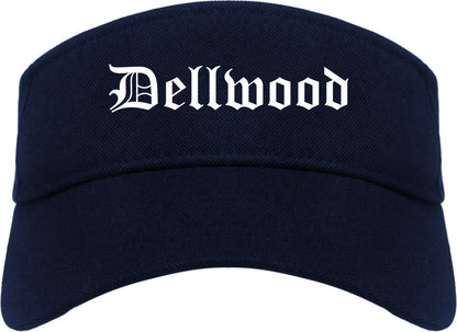 Dellwood Missouri MO Old English Mens Visor Cap Hat Navy Blue