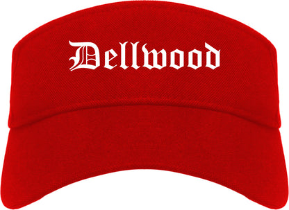 Dellwood Missouri MO Old English Mens Visor Cap Hat Red