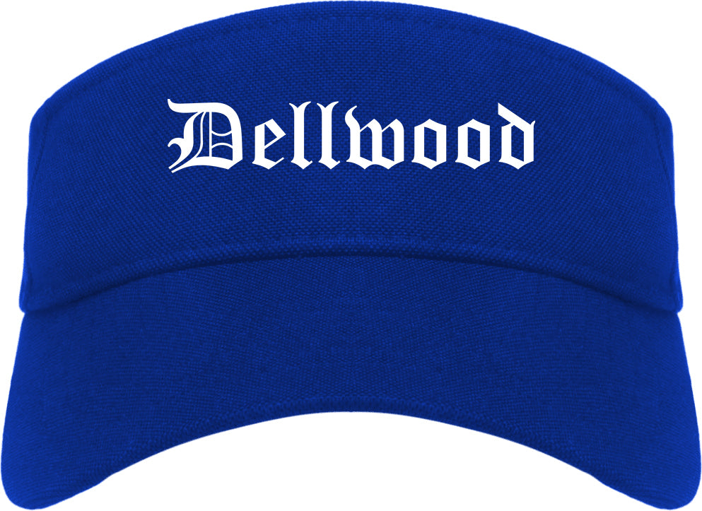 Dellwood Missouri MO Old English Mens Visor Cap Hat Royal Blue