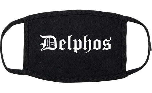 Delphos Ohio OH Old English Cotton Face Mask Black