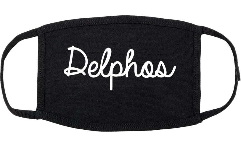 Delphos Ohio OH Script Cotton Face Mask Black