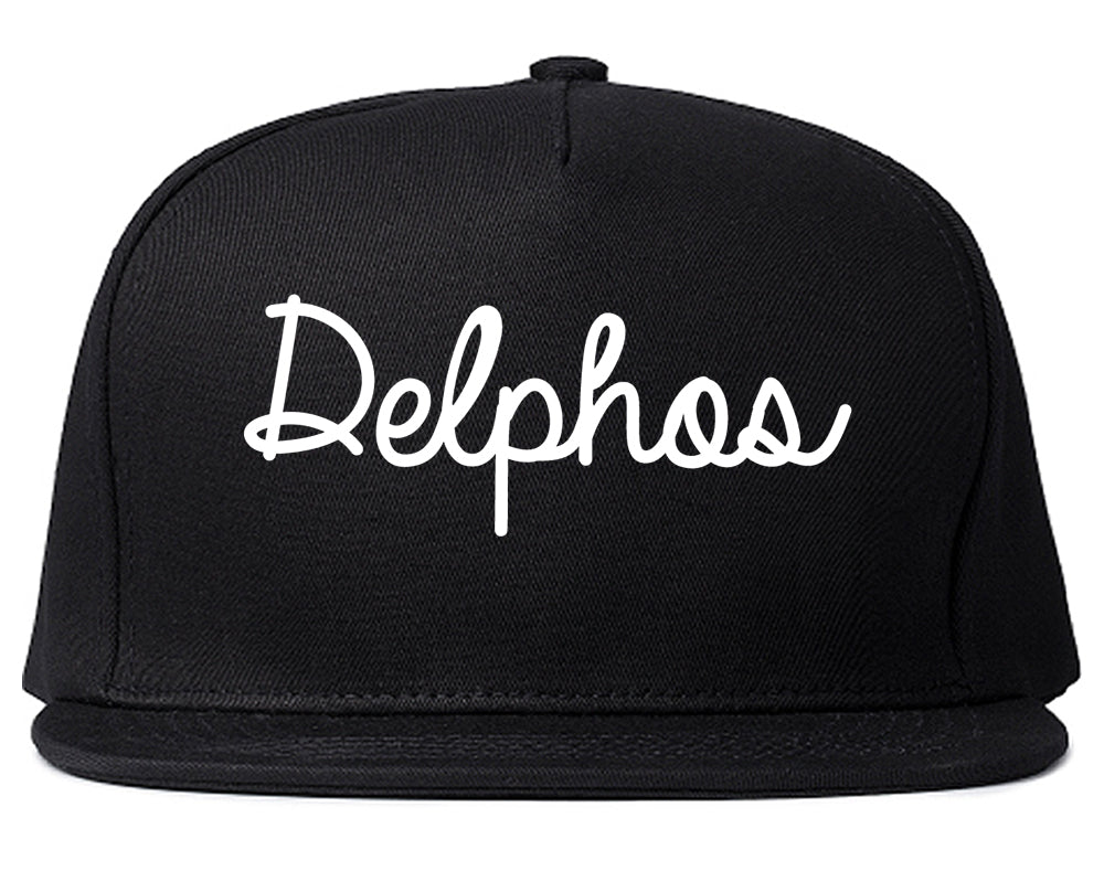 Delphos Ohio OH Script Mens Snapback Hat Black
