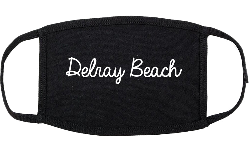 Delray Beach Florida FL Script Cotton Face Mask Black